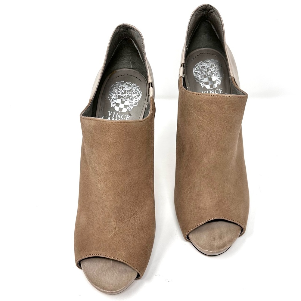 Vince Camuto Brendas Womens Tan Leather Suede High Heel Booties - Picture 9 of 13